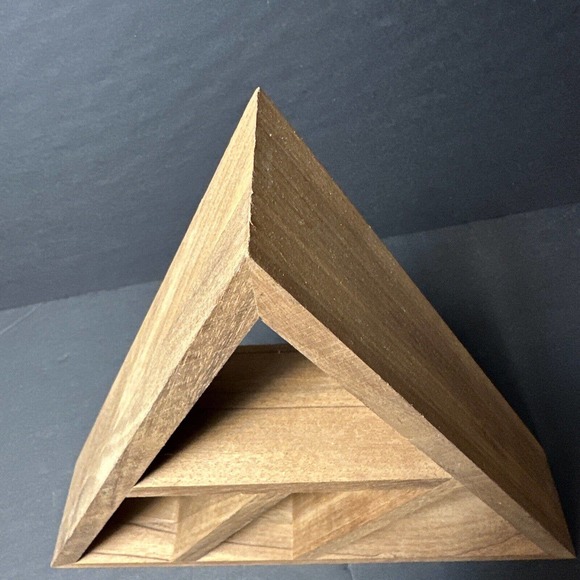 Modern Boho Wooden Shelf For Mini Collections 13"X12"X3" Triangle - Picture 5 of 6